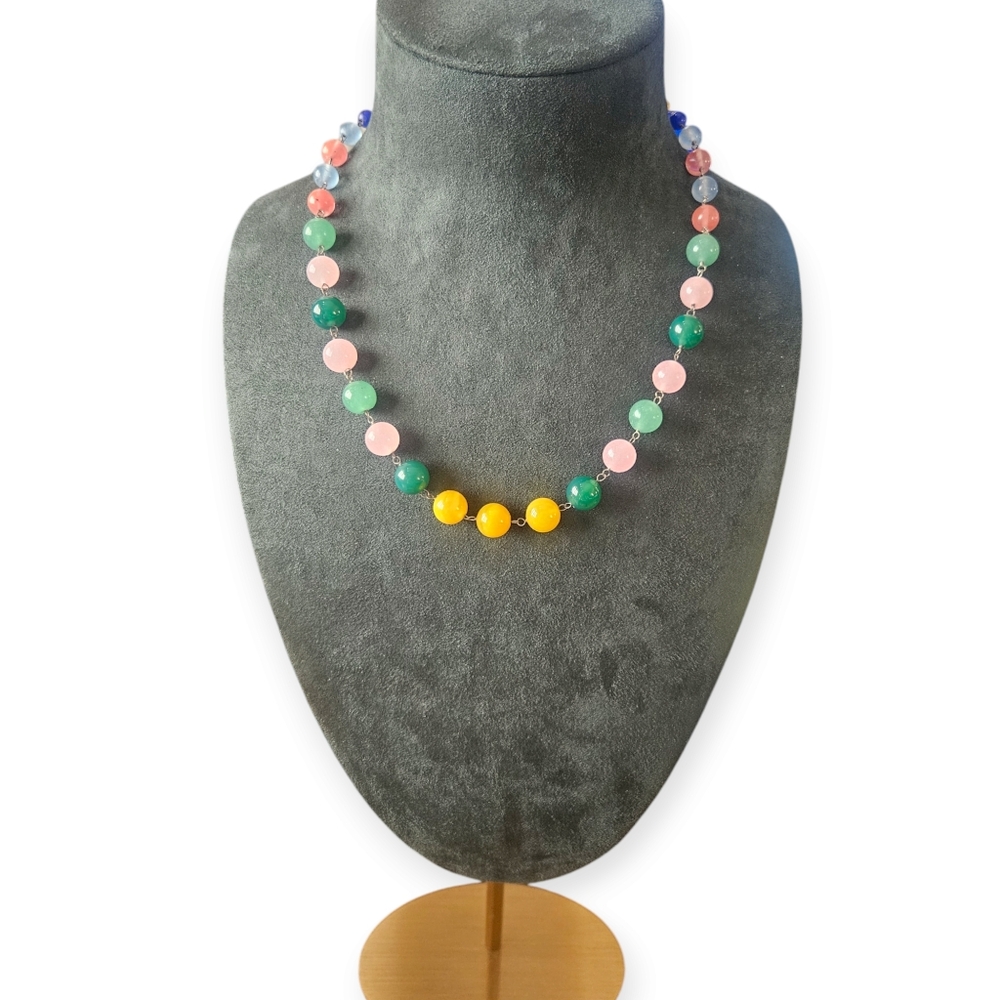 Multi Color Agate & Quartz Necklace